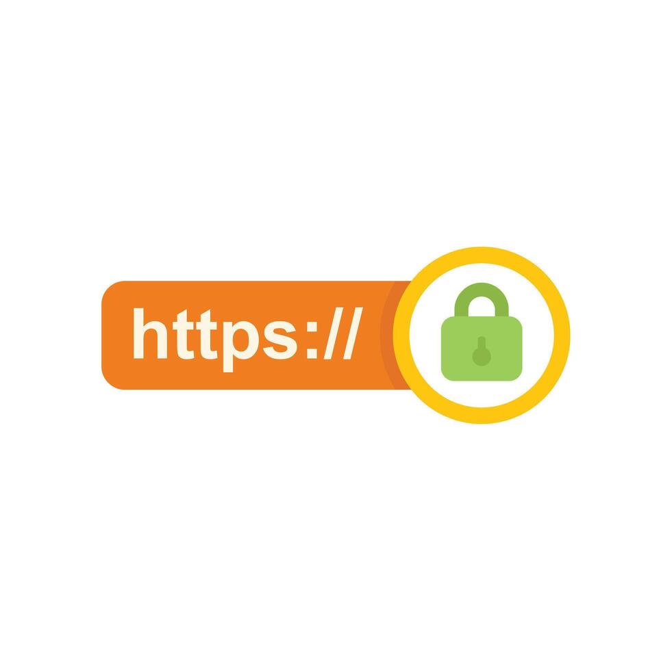 Https protocol symbol showing secure connection with padlock vector