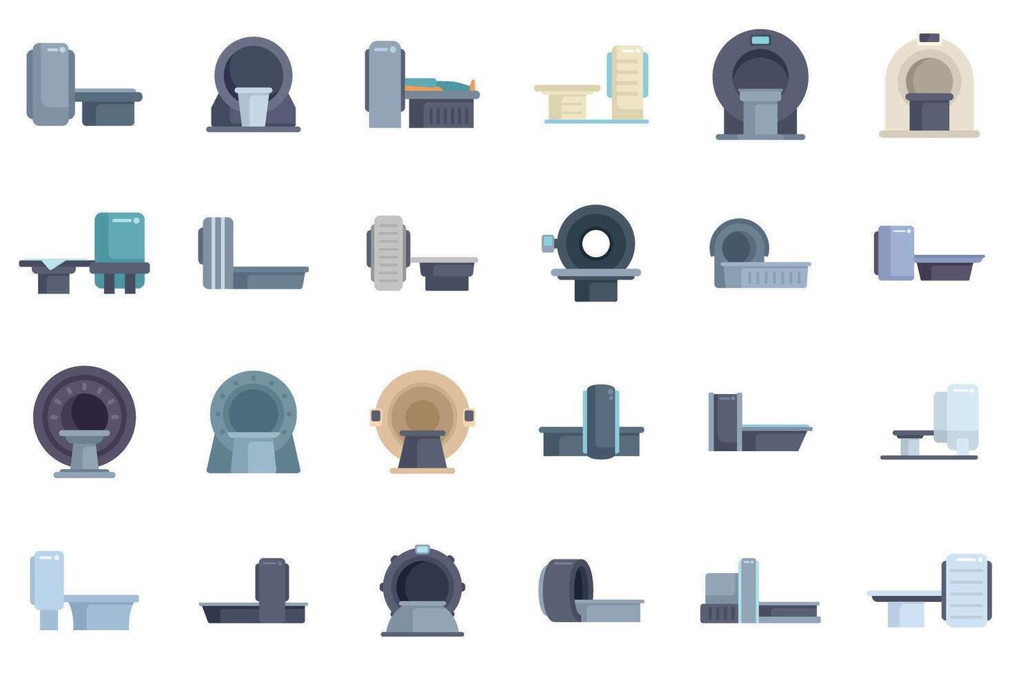 Collection of mri machines scanning for diagnosis vector