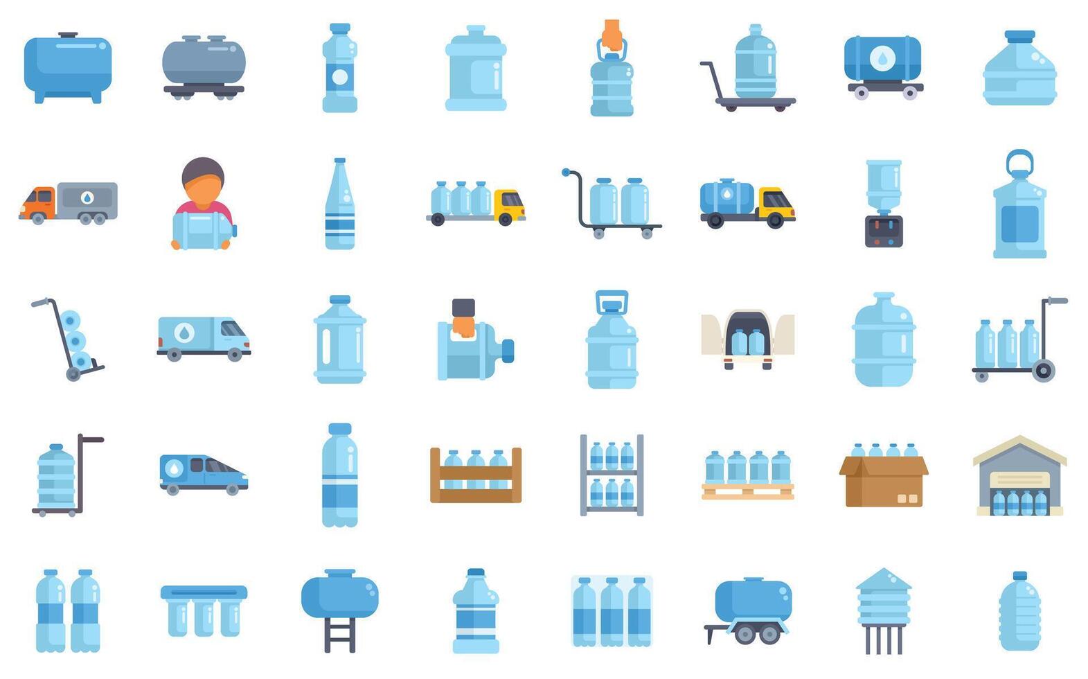 Water delivery service with variety of containers and delivery methods vector