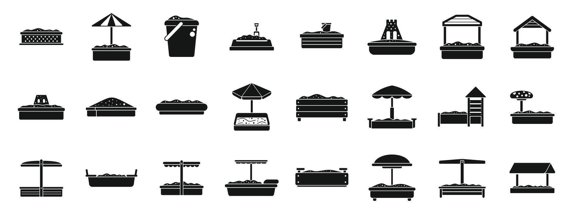 Sandbox icons set. Children sandbox icons set simple style vector