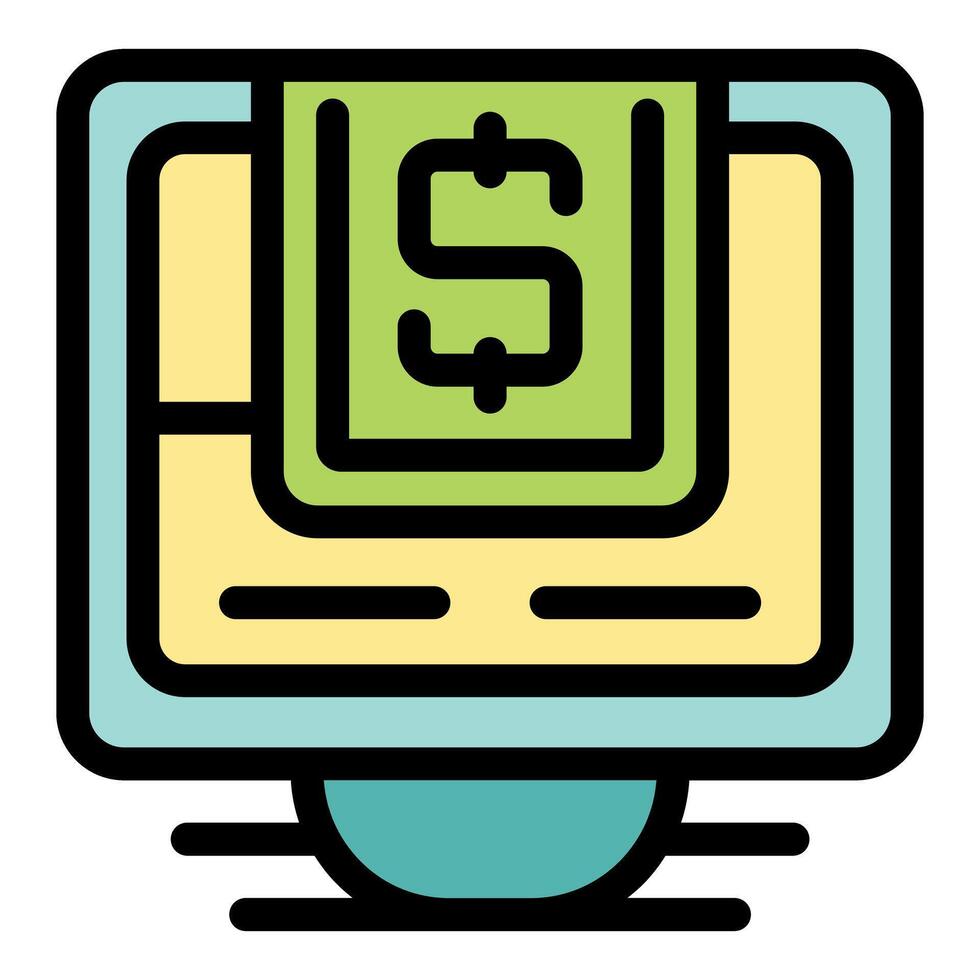 Atm cash machine dispensing us dollar banknotes icon vector