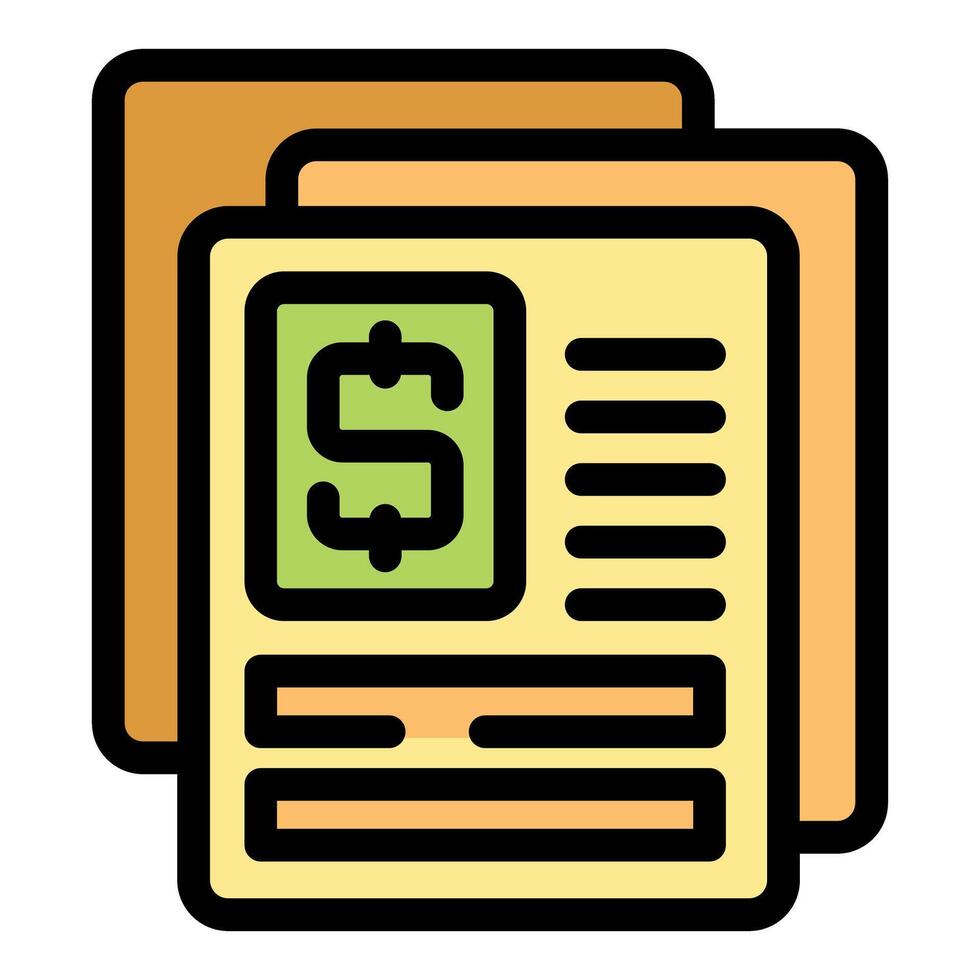 Stack of financial documents for business operations with dollar sign vector