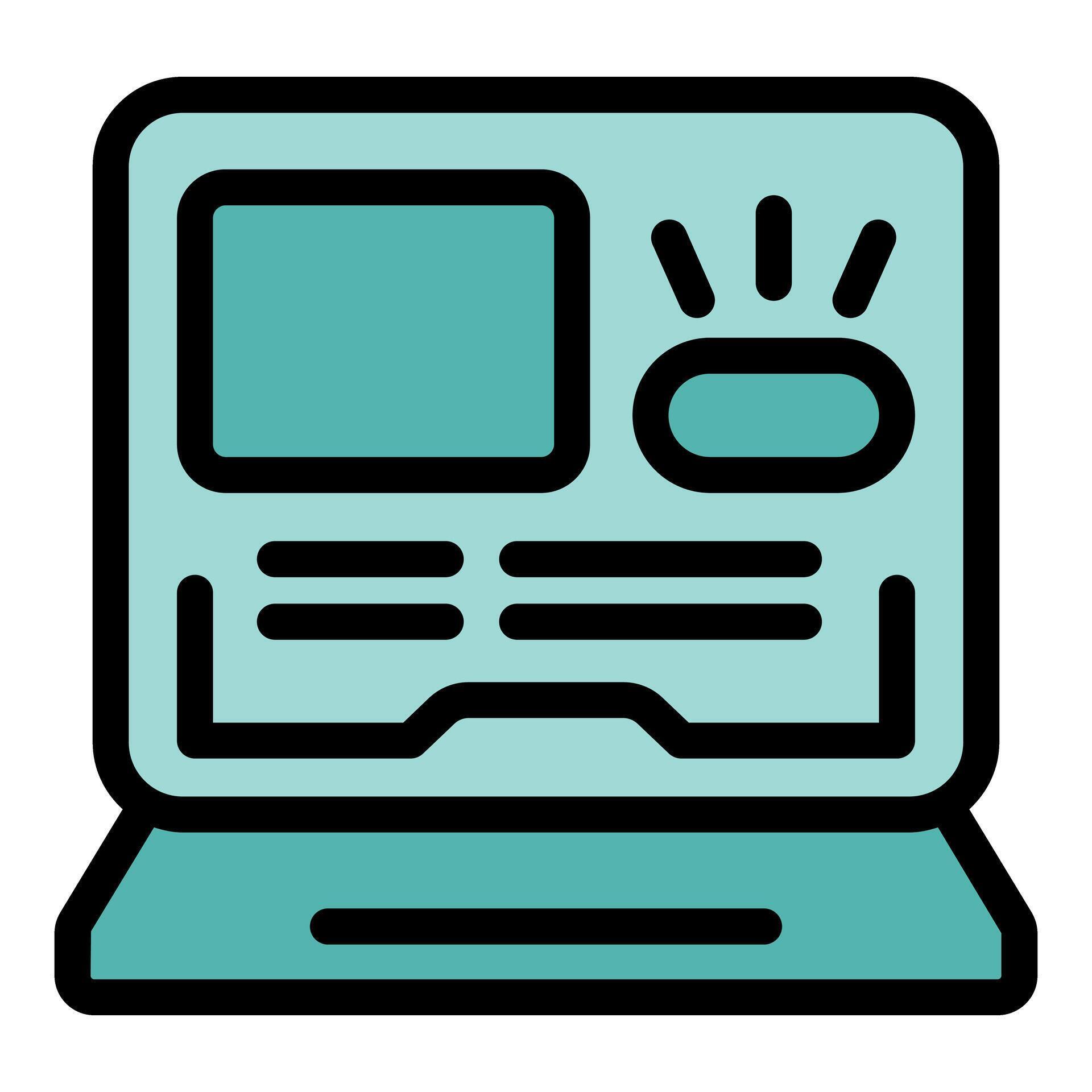Laptop showing website design program interface icon 50490575 Vector ...