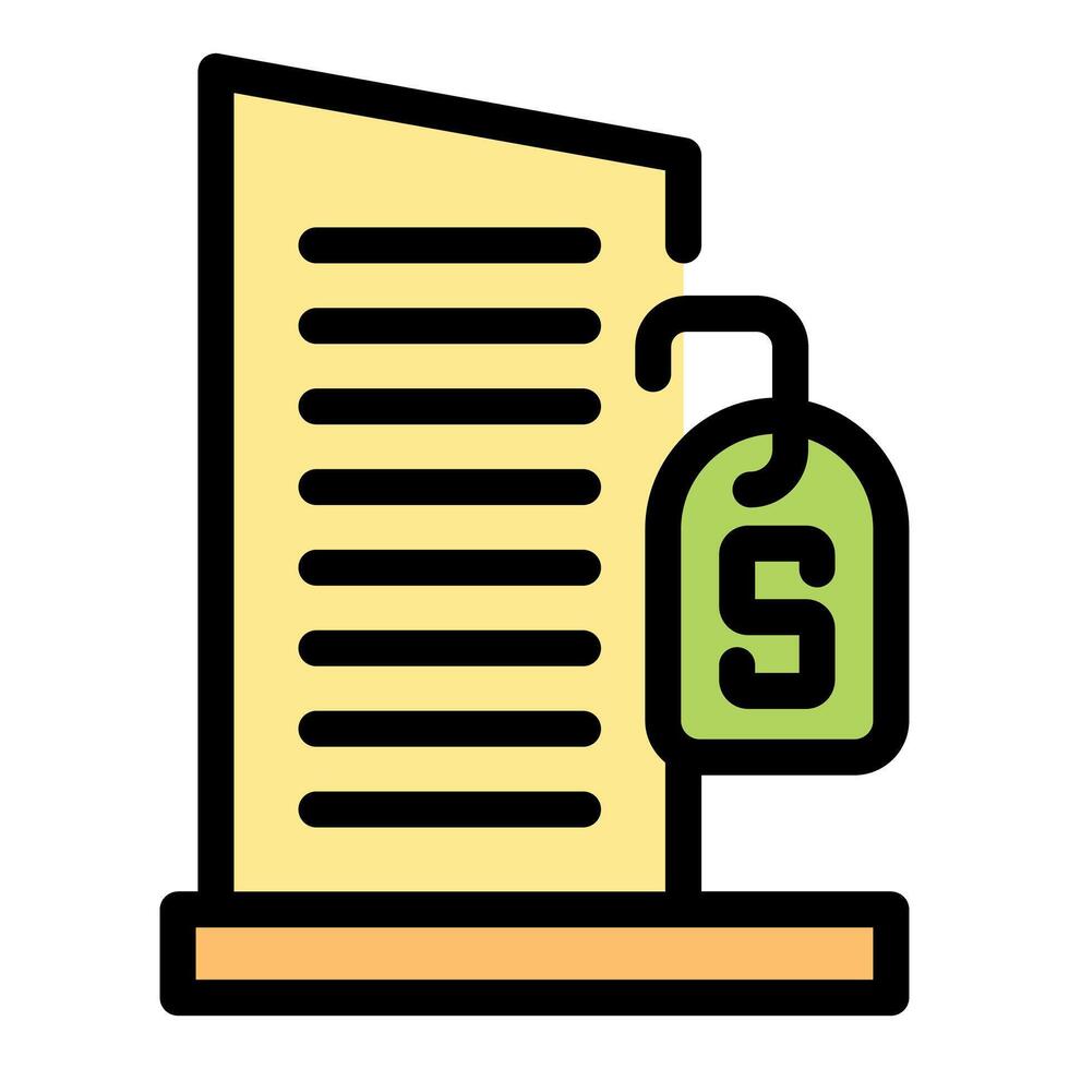 Modern building with price tag icon representing building for sale vector