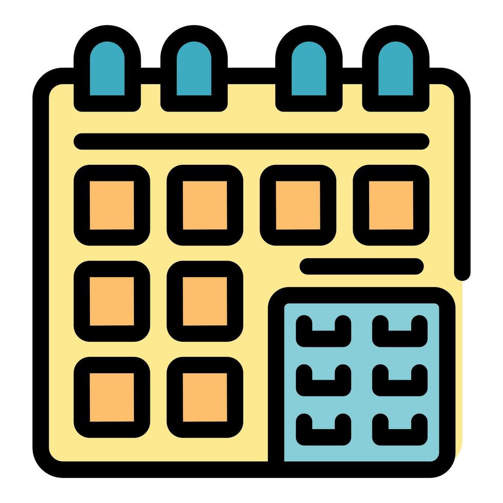 Calendar showing month view with notes section for organizing appointments vector