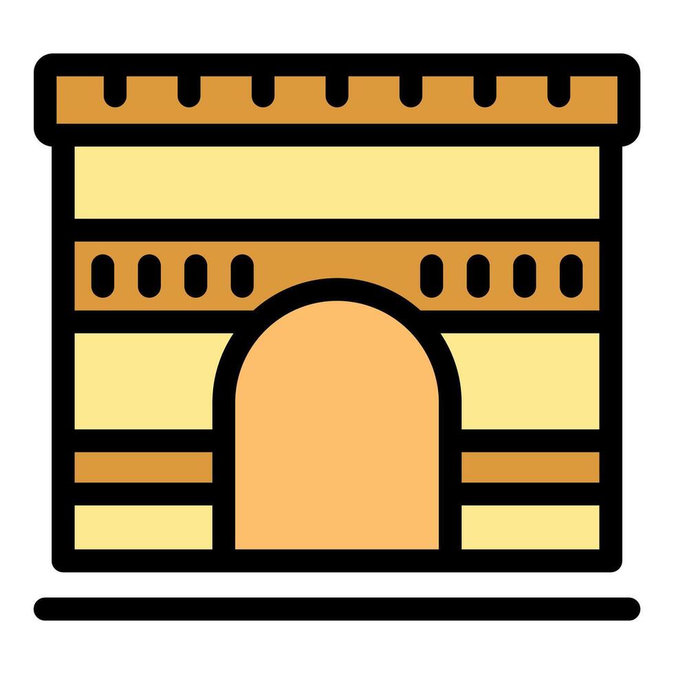 Kaaba building representing hajj pilgrimage to mecca vector