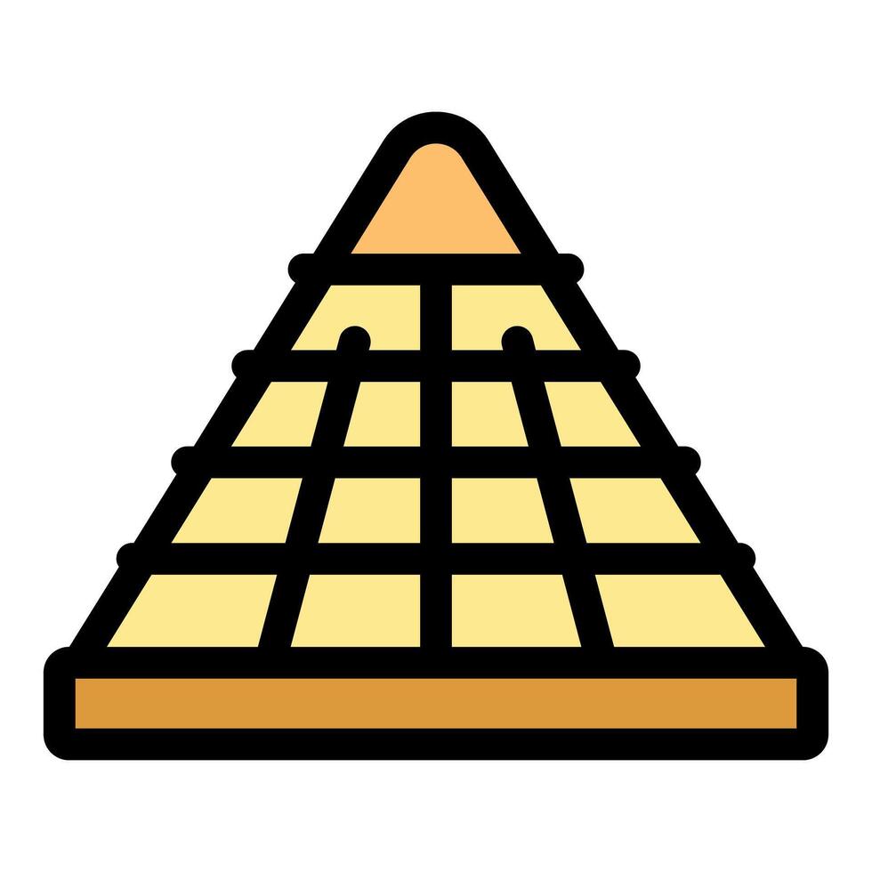 Chichen itza pyramid with stone steps leading upwards icon vector