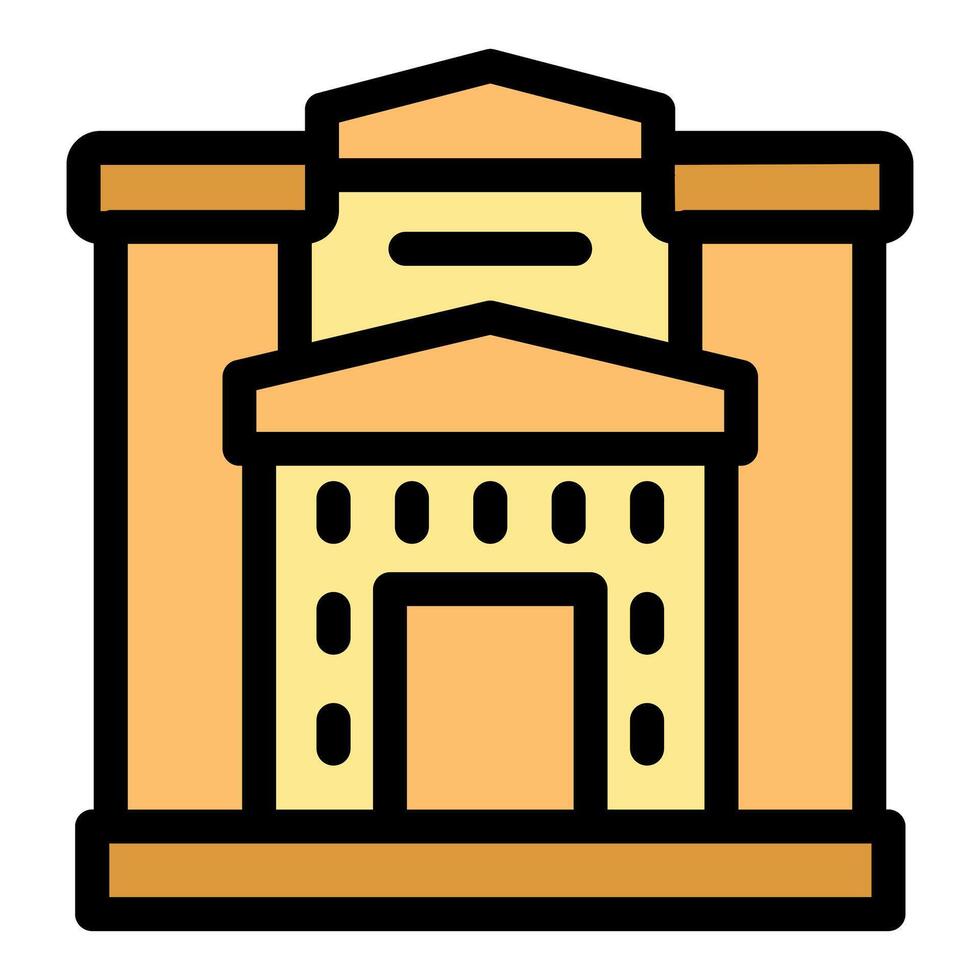 Big parliament building with columns showing government power vector