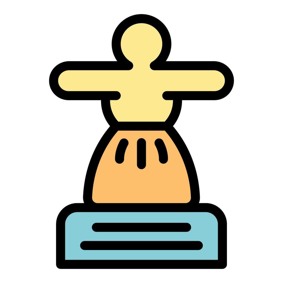 Christ the redeemer statue standing with open arms on pedestal vector