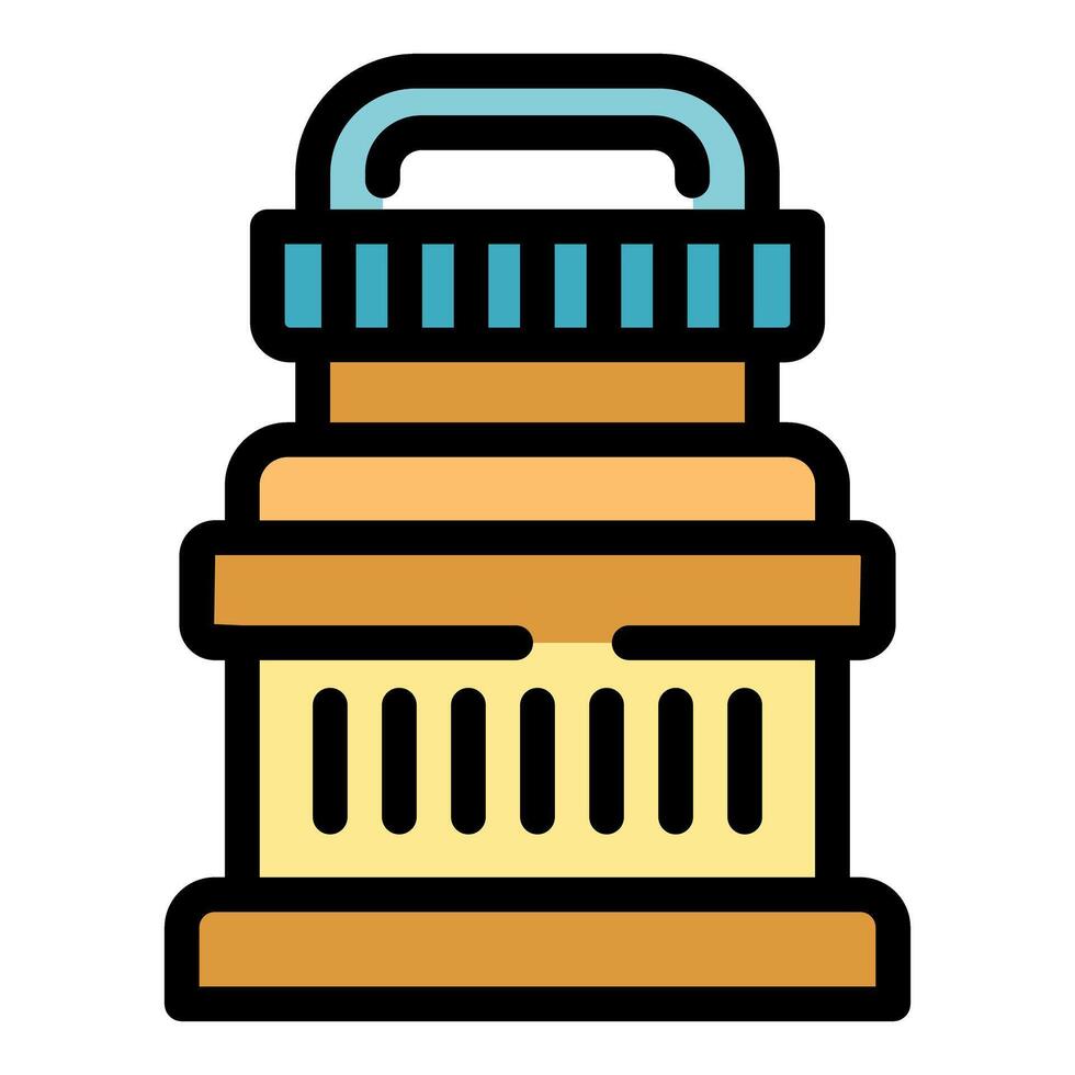 Water cooler with water jug being placed on top vector