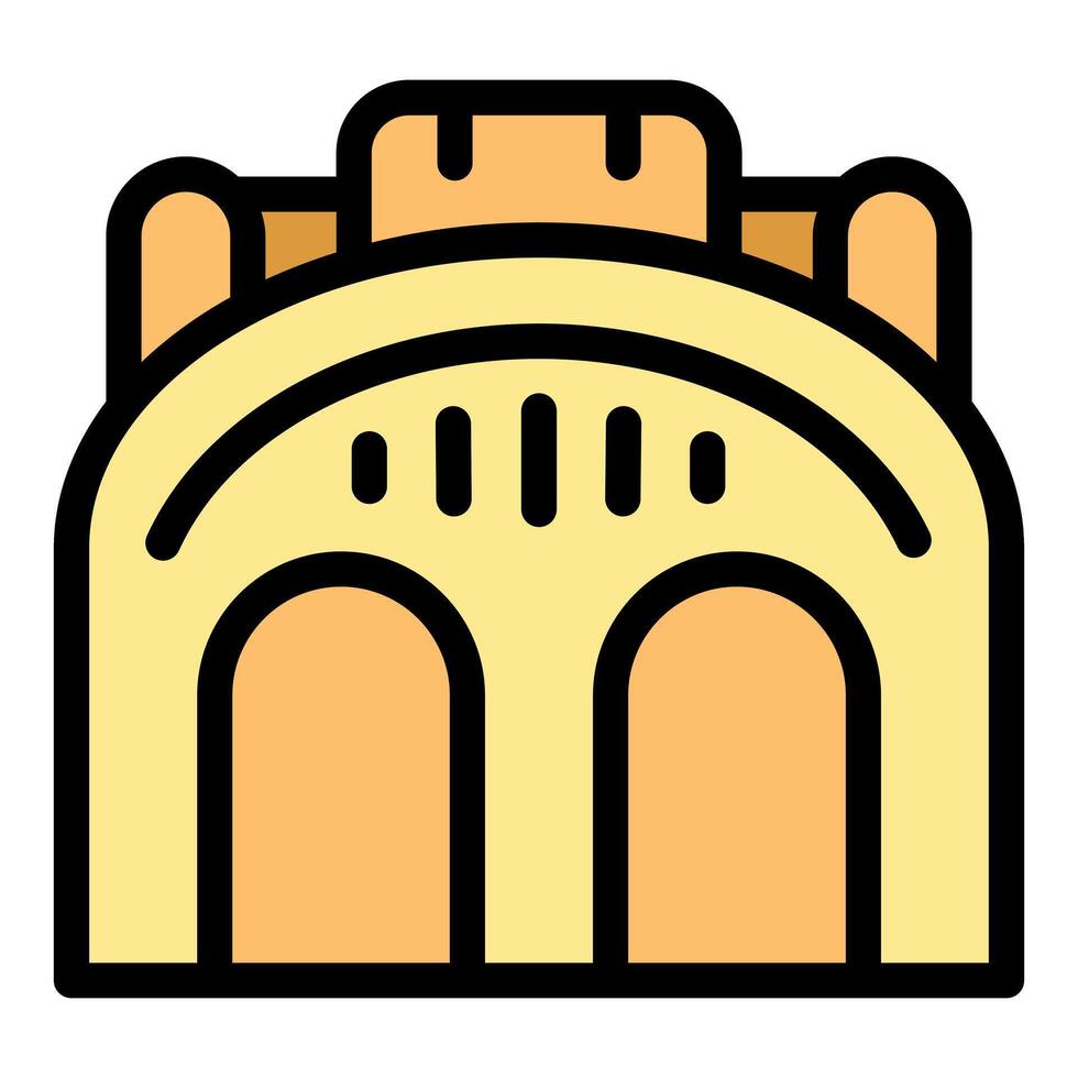 Ancient coliseum building representing roman culture and history vector