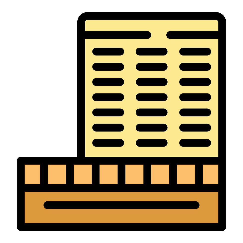 Modern multi storey building facade with windows icon vector