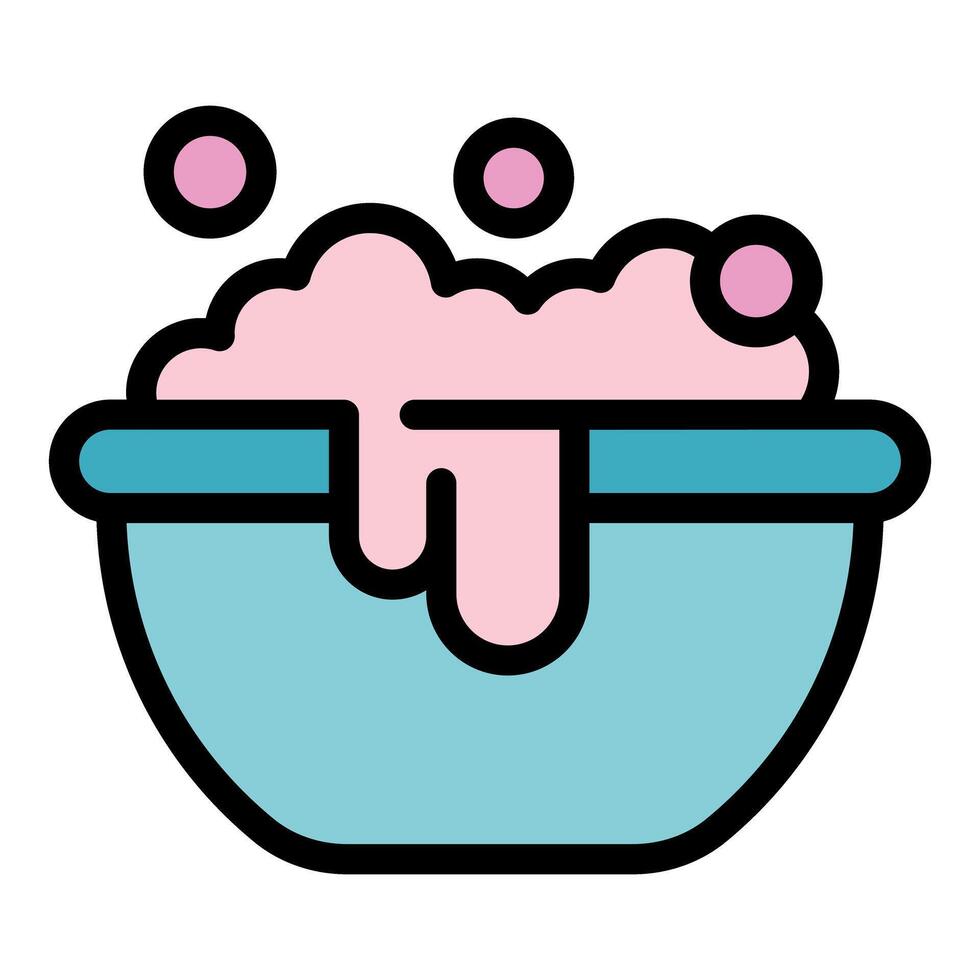 Basin full of soapy water overflowing with bubbles vector