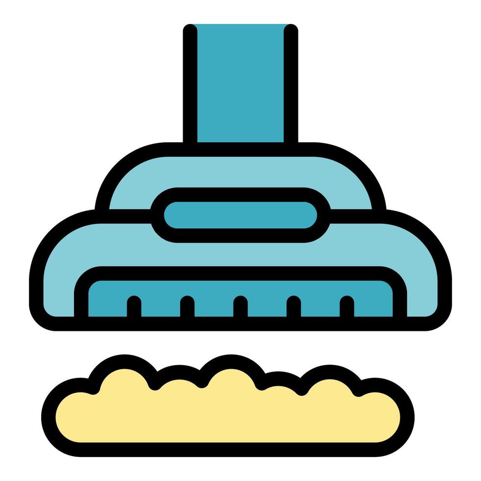 Vacuum cleaner cleaning dust on the floor icon vector