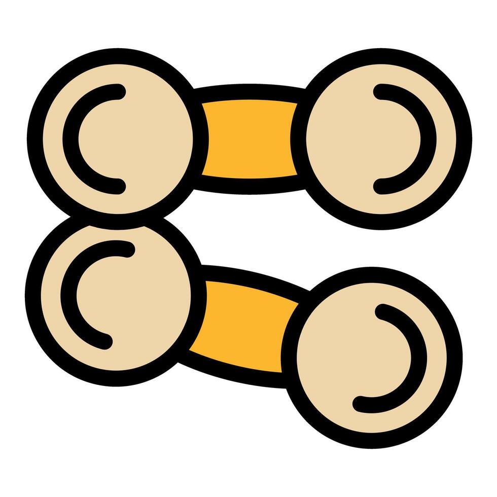 Chemical formula icon representing two connected atoms vector
