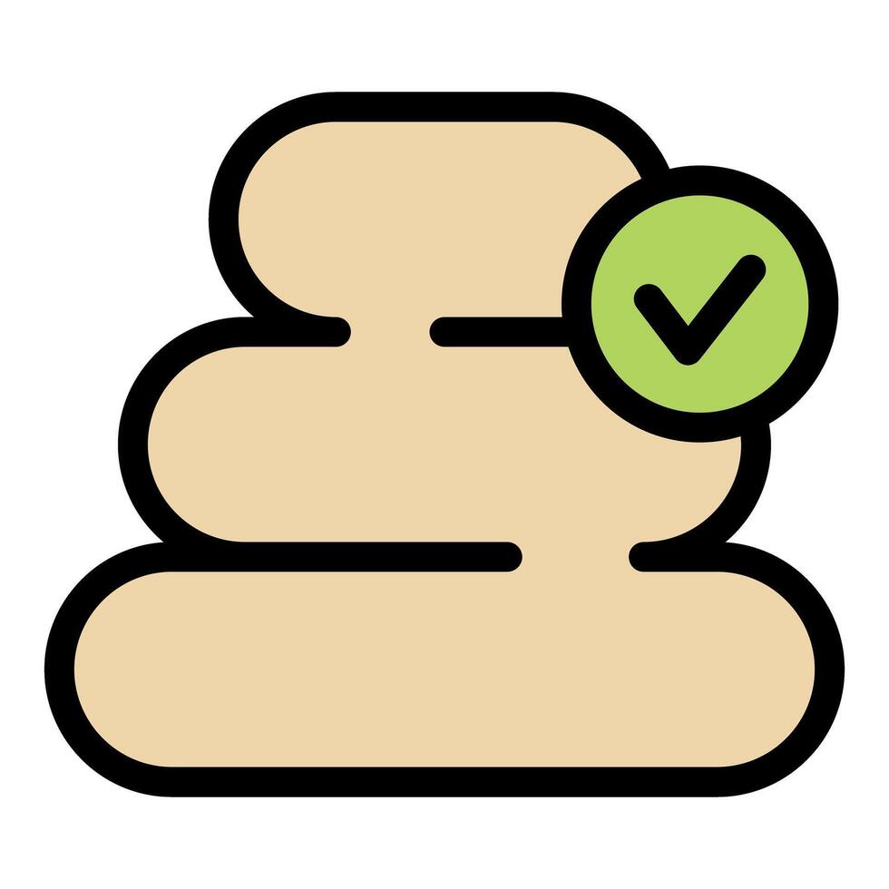 Stack of three blank stones with green check mark vector
