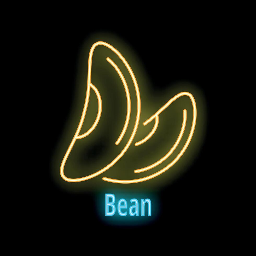 Bright neon beans glowing on a black background vector