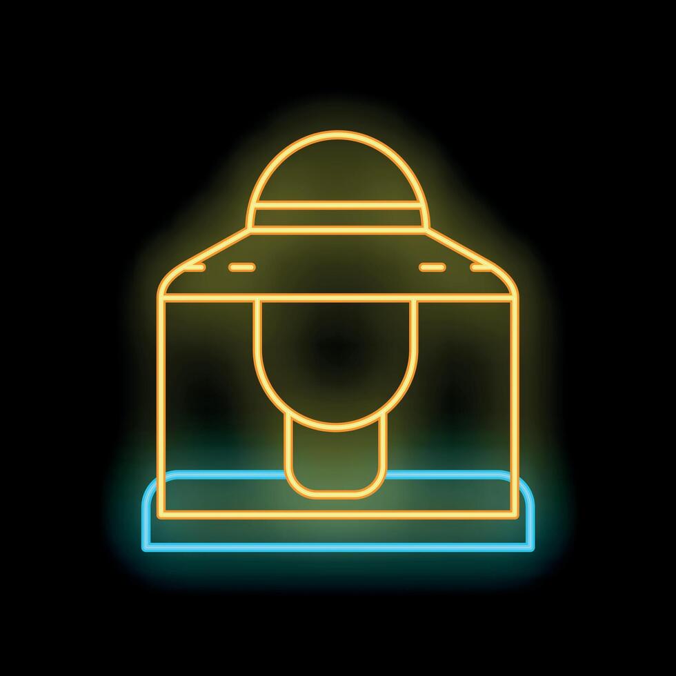 Neon sign representing alien abduction taking place vector