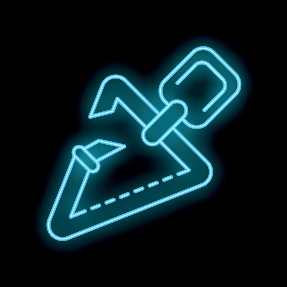 Neon ascender device for rappel climbing icon glowing with blue light vector