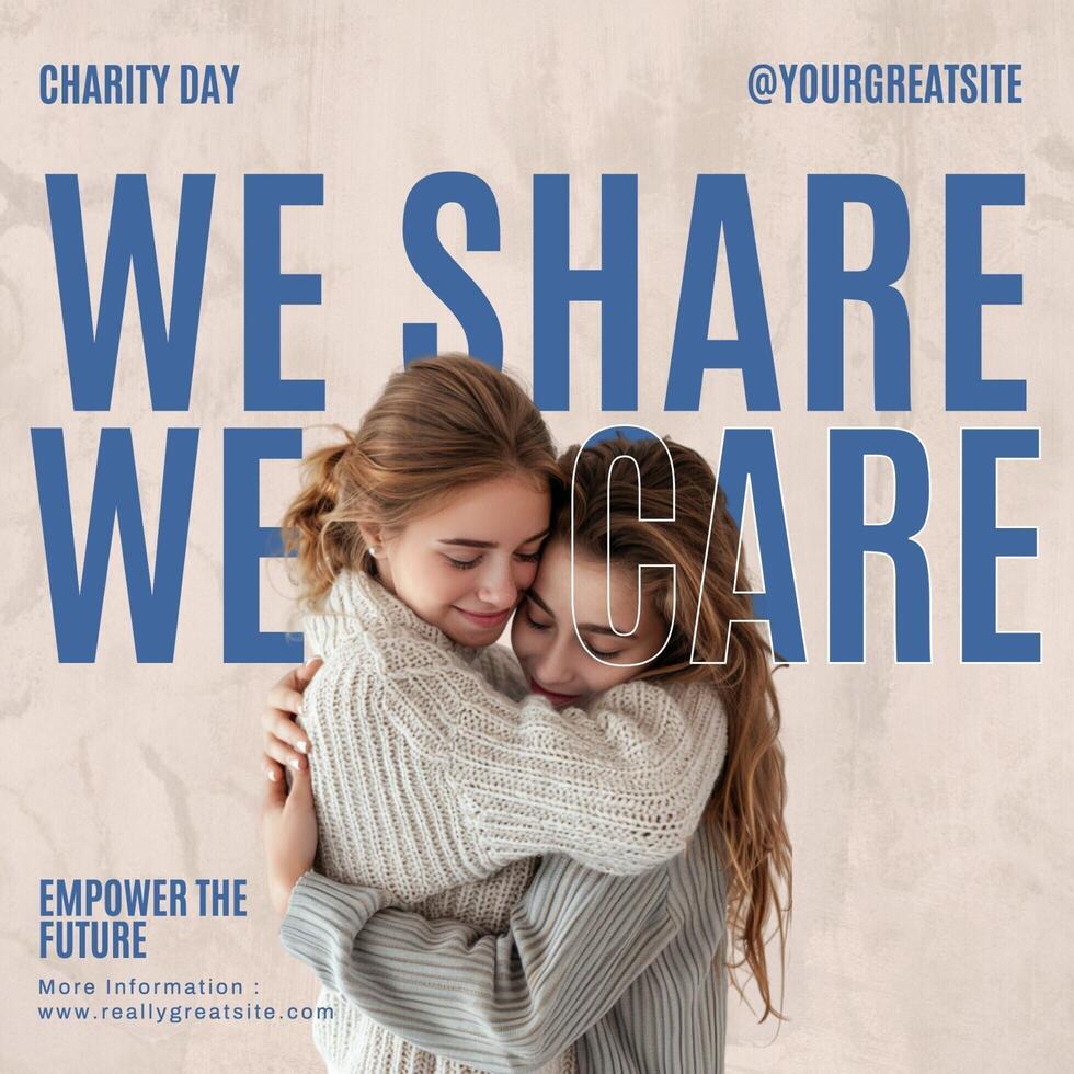 charity instagram post for social media template
