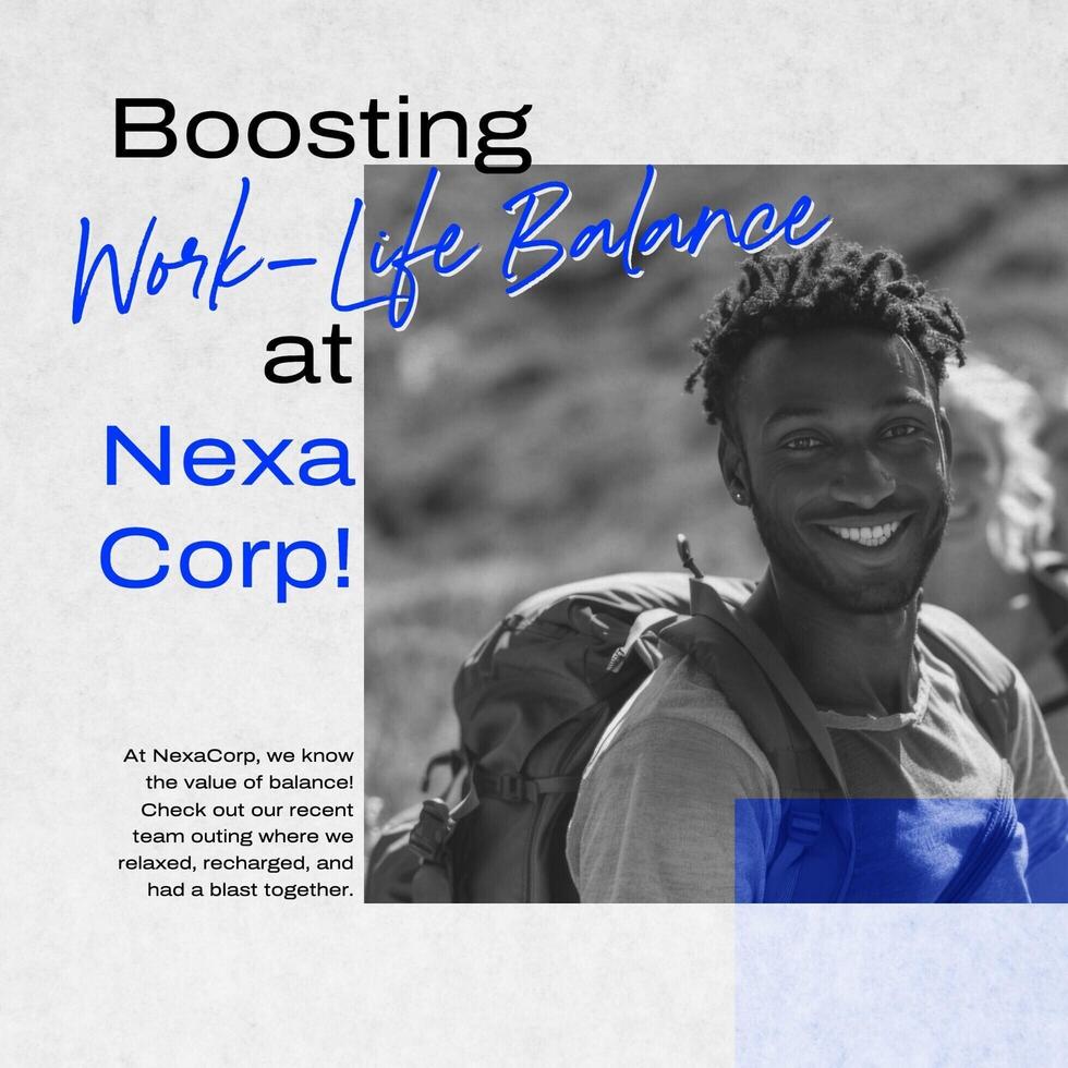 Company Work Life Balance Carousel Post Template for Linkedin