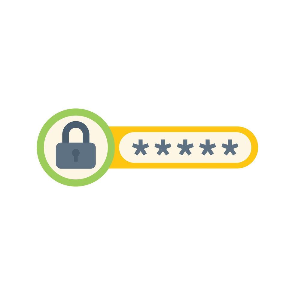 Secure password field with hidden password behind padlock icon vector