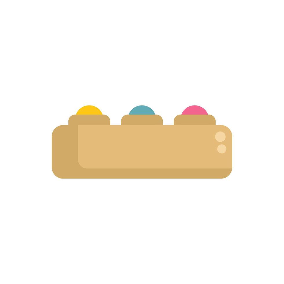 Baby developing toy with colorful balls on top vector
