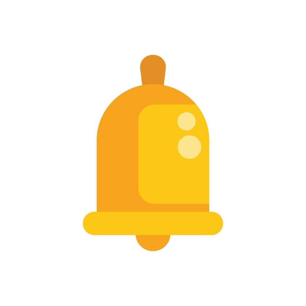 Golden bell icon ringing for notification or alert vector