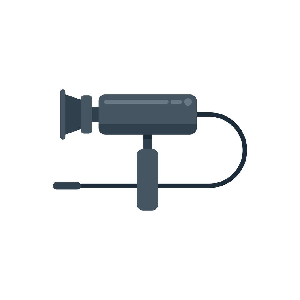 Professional video camera recording on tripod with remote control vector