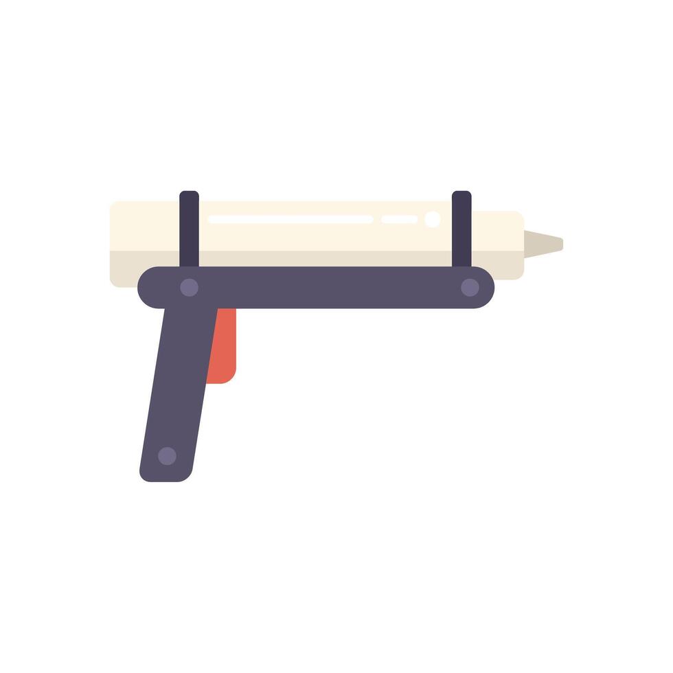 Construction glue gun applying silicone or sealant for repairing vector