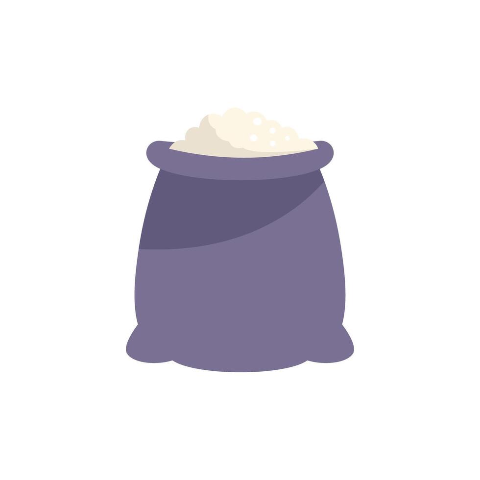 Full purple cloth sack of flour or sugar vector
