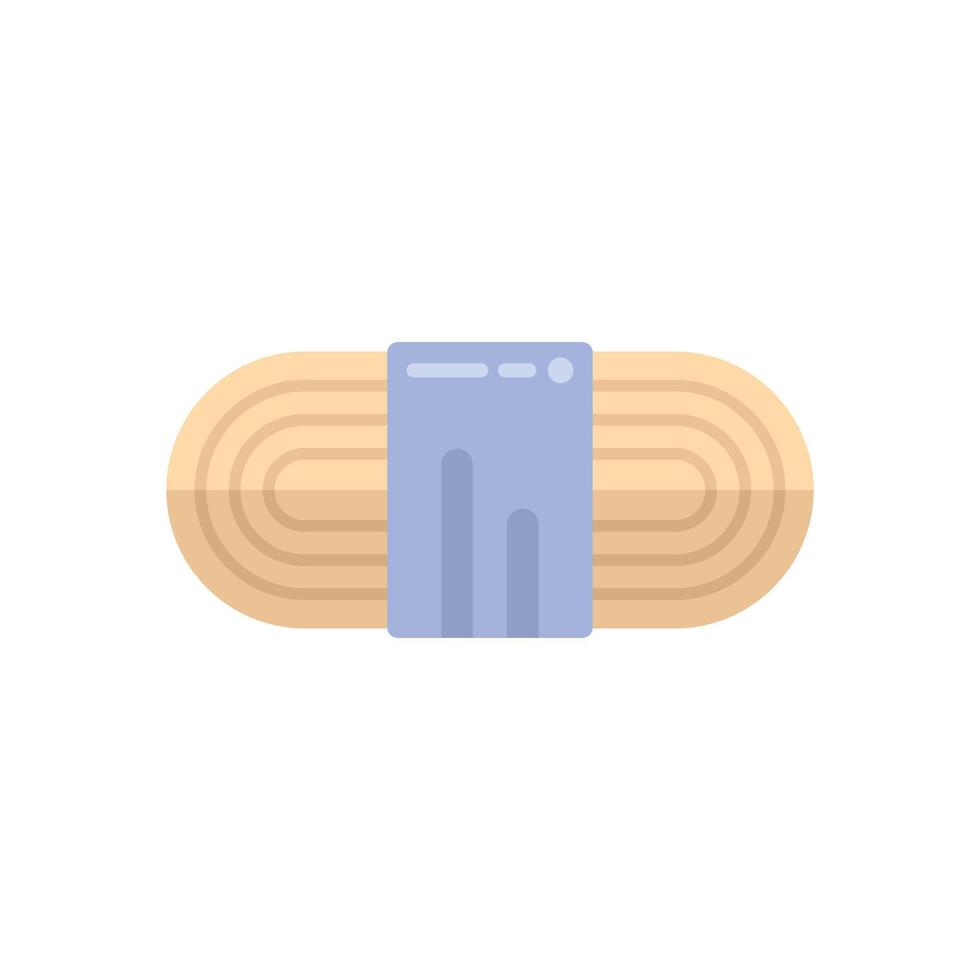 Pack of udon noodles wrapped with a blue paper label vector