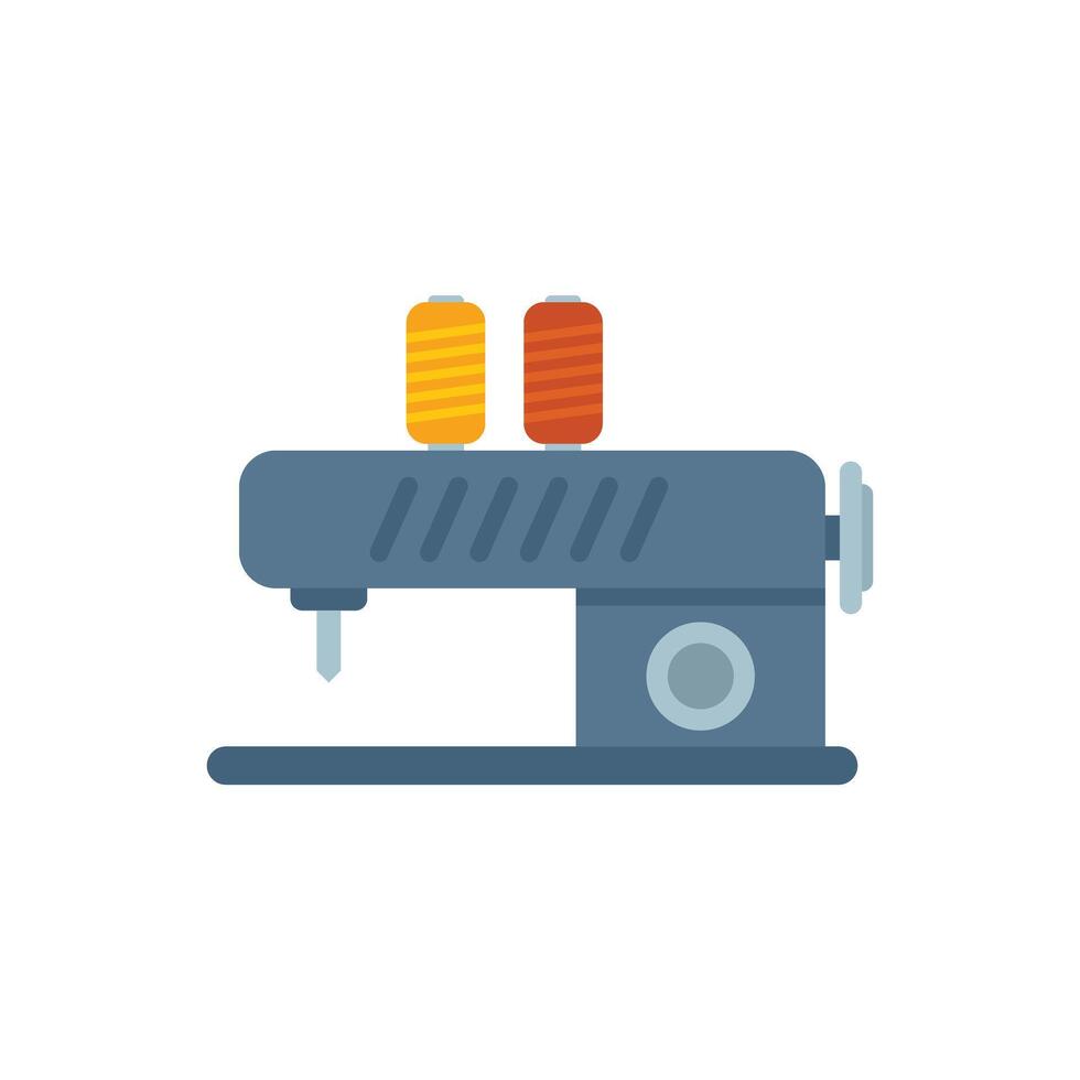 Modern electrical sewing machine with two spools of thread for home and industrial use vector