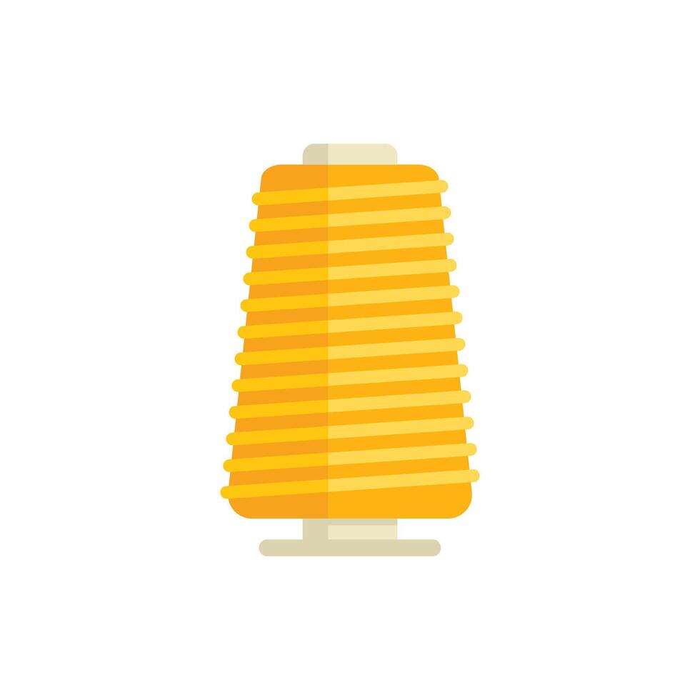 Yellow thread spool standing on white background vector