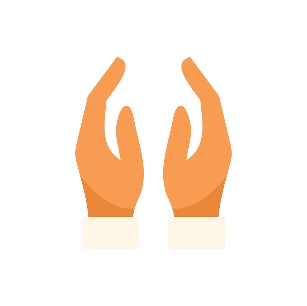 Two hands protecting fragile object icon illustration vector