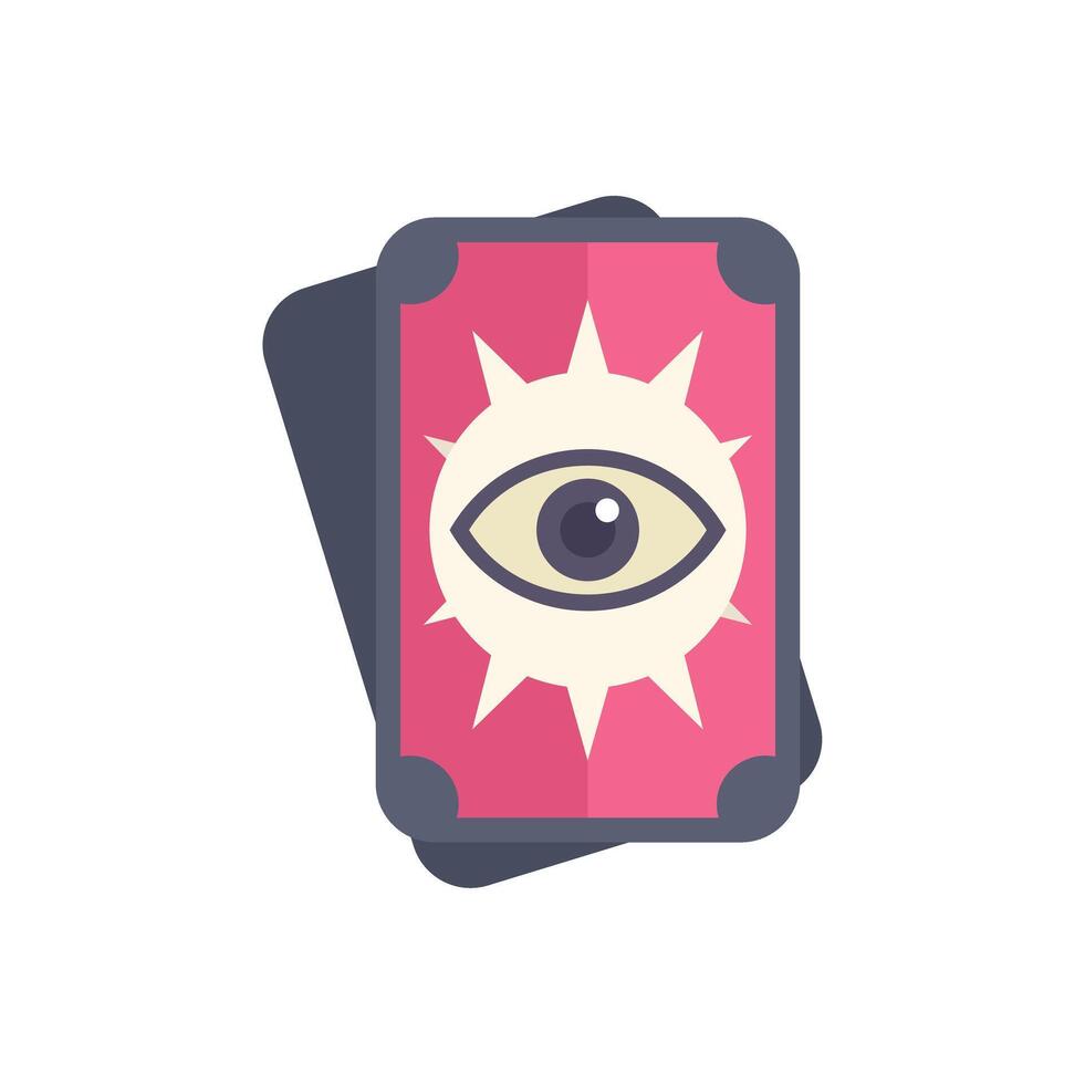 Stack of tarot cards showing the eye of providence symbol vector