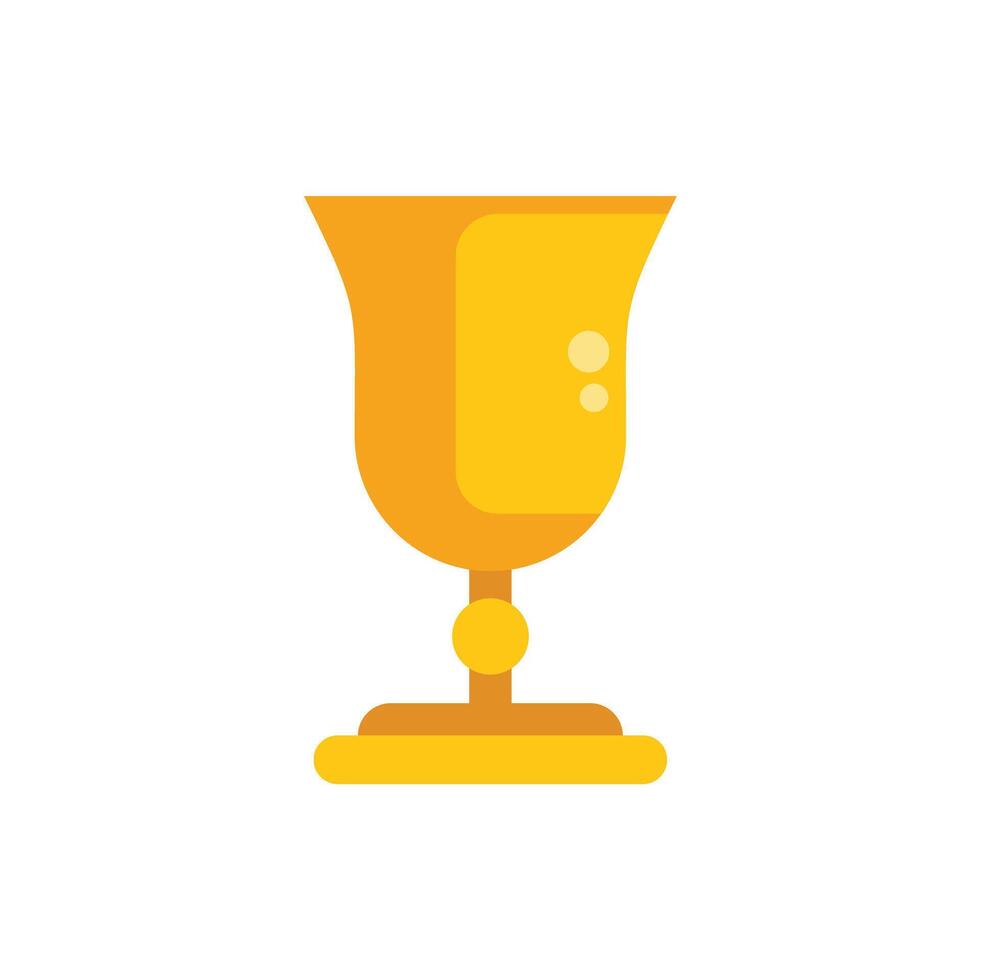 Golden grail standing on round pedestal with wide base vector