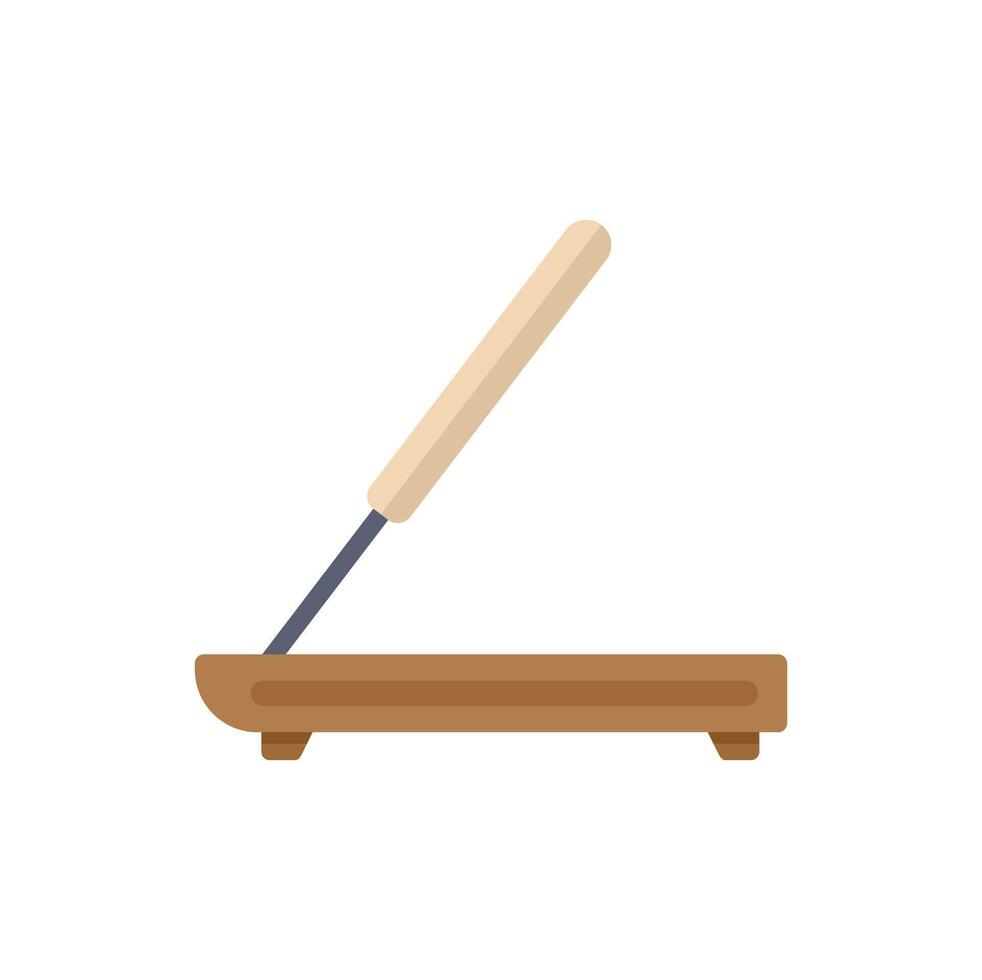 Burning incense stick on a wooden stand releasing aromatic smoke vector
