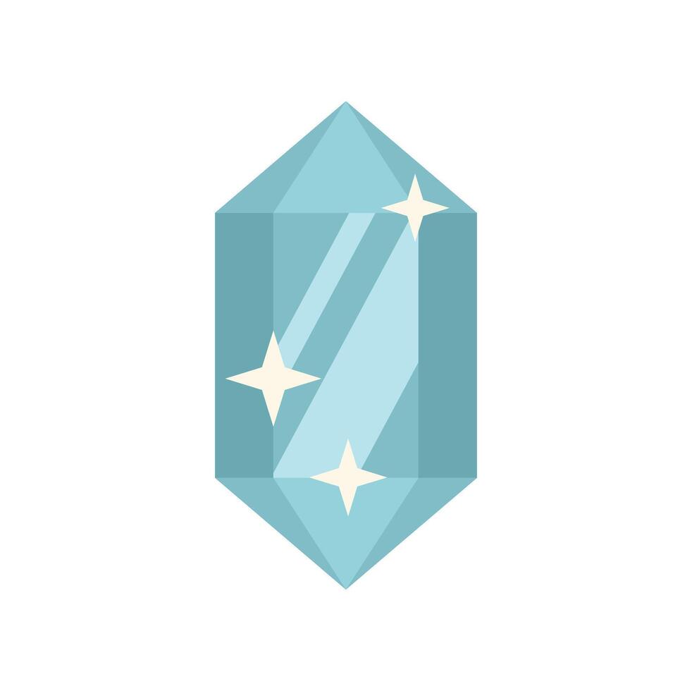 Light blue gemstone shining brightly with sparkles vector