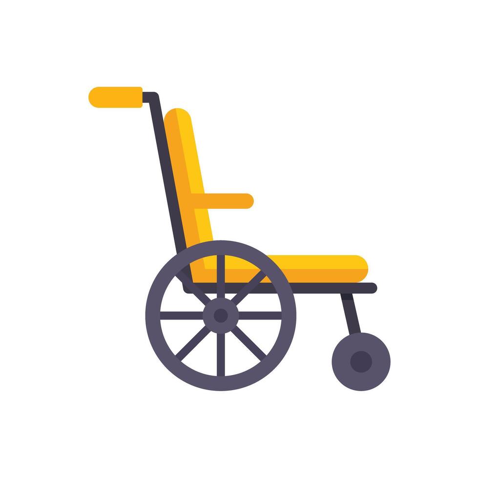 Modern empty wheelchair standing on white background vector