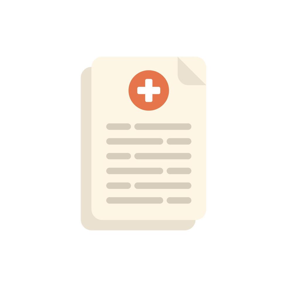 Medical history with cross mark icon showing patient record vector