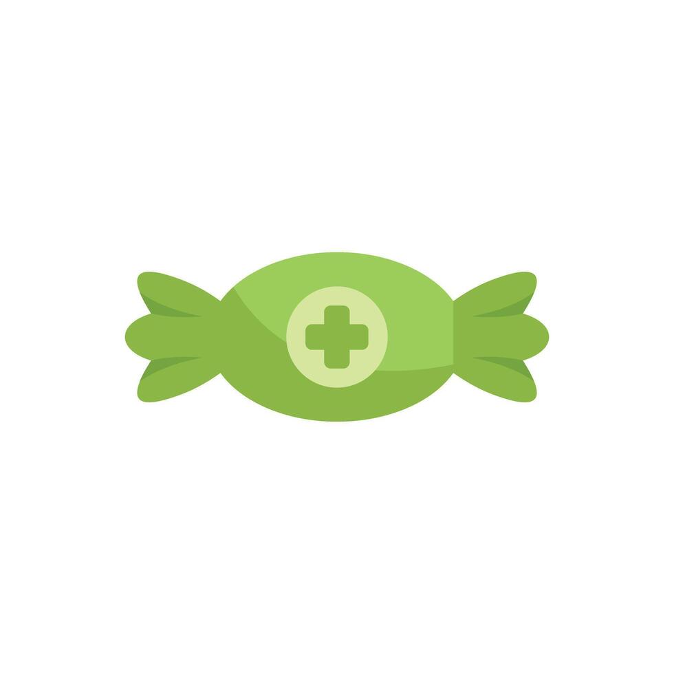 Green candy with medical cross sign showing healthy sweet concept vector