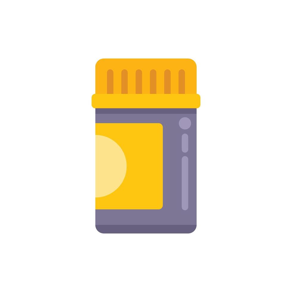 Yellow medicine bottle with blank label standing upright vector