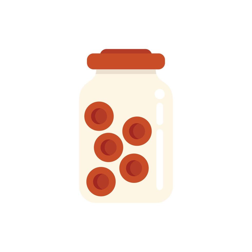 Glass jar with canned vegetables preserving food storage vector