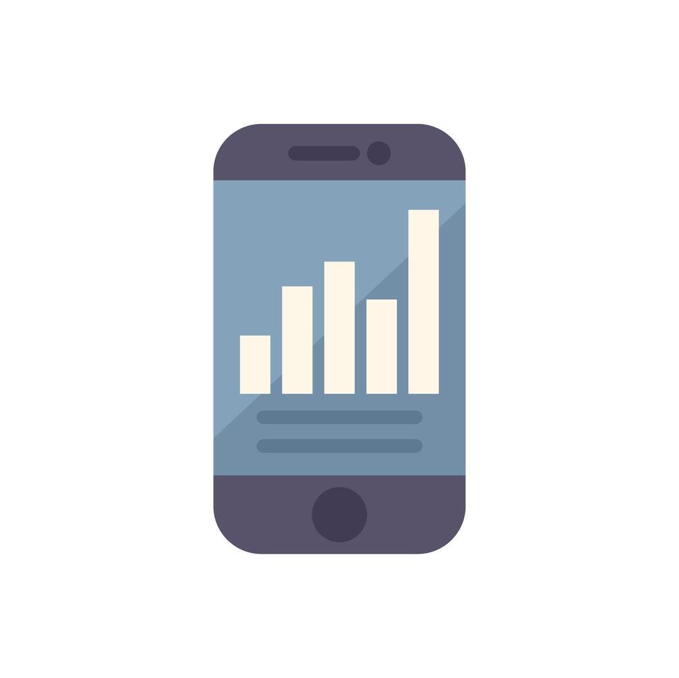 Smartphone showing growing bar chart on screen vector