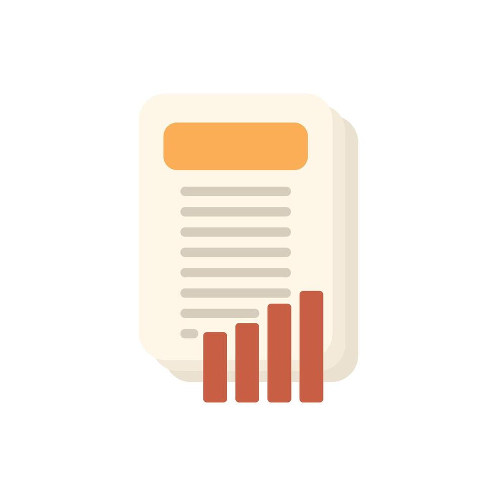 Document with growing bar chart showing positive business results vector