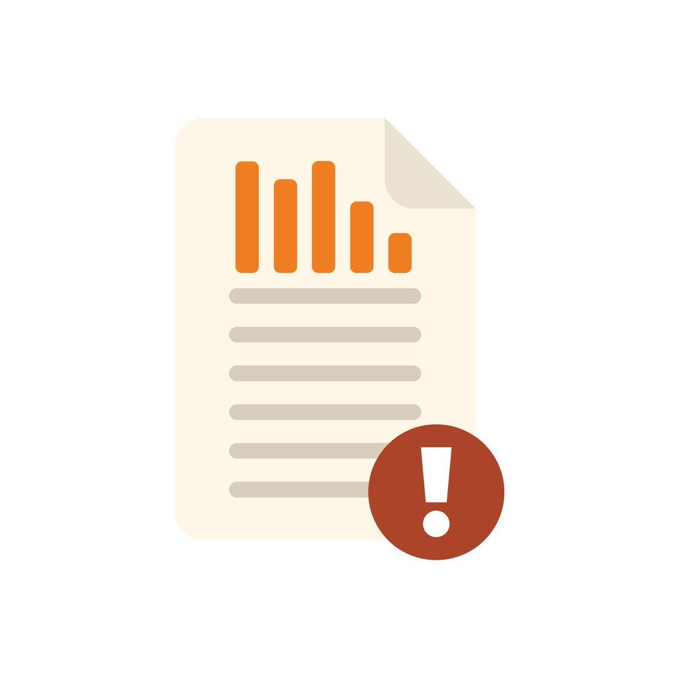 Important document with graph showing critical error message vector