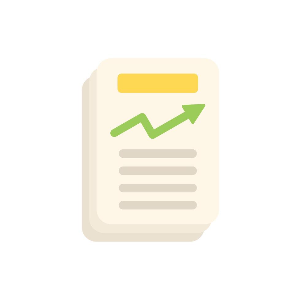 Document showing positive growth trend with upward arrow chart vector
