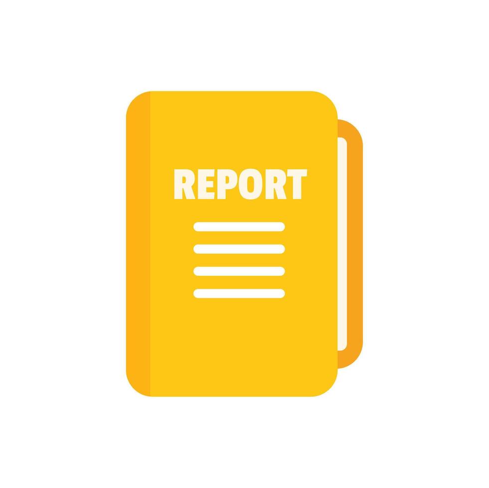 Yellow report representing business document with text vector