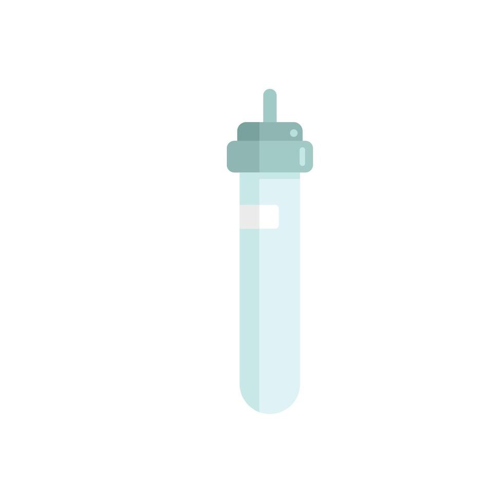 Medical test tube with stopper for taking blood sample being held by scientist in laboratory vector